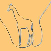 Realistic ribbon shapes an animal, vector illustration