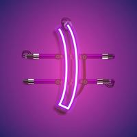 Realistic neon character with wires and console, vector illustration