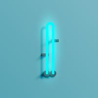 Realistic neon character from a typeset, vector