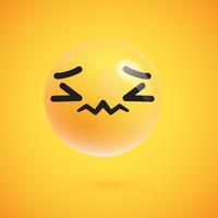 Cute high-detailed yellow emoticon for web, vector illustration