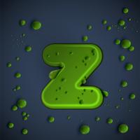 Green slime font, vector