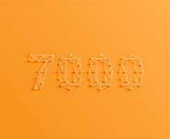 A number made by pins and lines, 3D and realistic, vector