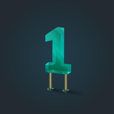 Character made by glass, vector