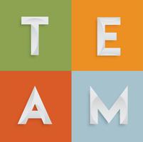 'TEAM' four-letter-word for websites, illustration, vector