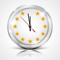 Illustration with clock for BREXIT - Great Britain leaving the EU, vector
