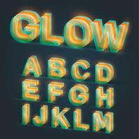 3d glowing typeset, vector