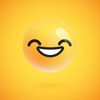 Lindo emoticon amarillo altamente detallado para web, ilustración vectorial vector