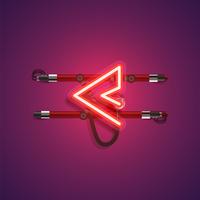 Realistic neon character with wires and console, vector illustration