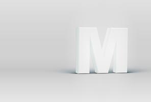 High detailed 3D font character, vector illustration