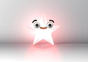 High detailed smiley star, vector illustration