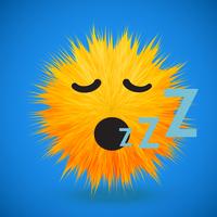 High-detailed 3D fur smiley emoticon, vector illustration