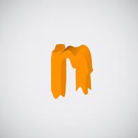 Melting orange character, vector