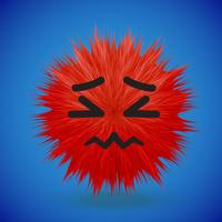 High-detailed 3D fur smiley emoticon, vector illustration