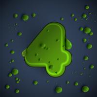 Green slime font, vector