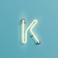 Realistic neon character from a fontset, vector