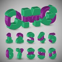 3D colorful character set from a typeset, vector