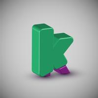 3D colorful character from a typeset, vector
