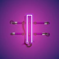 Realistic neon character with wires and console, vector illustration