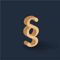 3D wood font character, vector