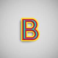 Colorful papercut character from a typeset, vector