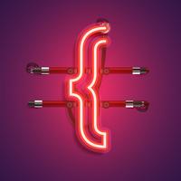 Realistic neon character with wires and console, vector illustration