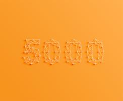 Un número hecho por pines y líneas, 3D y realista, vector. vector