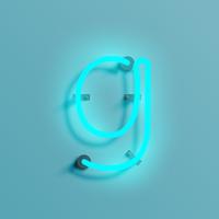 Realistic neon character from a typeset, vector