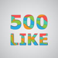 A number of likes made by colorful layered characters, vector illustration