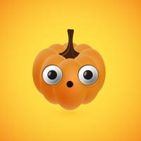 Funny halloween pumpkin face for kids, vector illustration