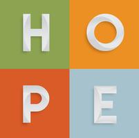 'HOPE' four-letter-word for websites, illustration, vector