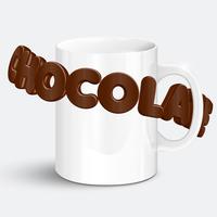 A cup of realistic hot chocolate, vector