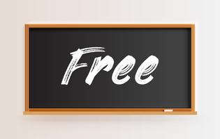 High detailed blackboard with 'Free' title, vector illustration