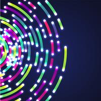 Colorful neon circles background, vector