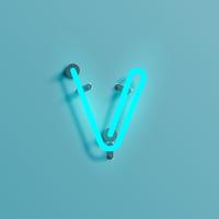 Realistic neon character from a typeset, vector