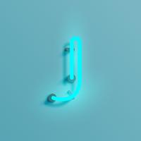 Realistic neon character from a typeset, vector