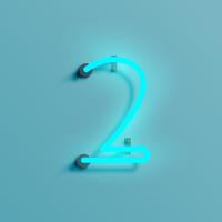 Realistic neon character from a typeset, vector