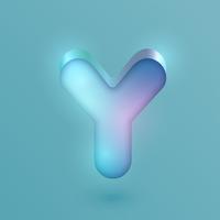 3D realistic neon character, vector