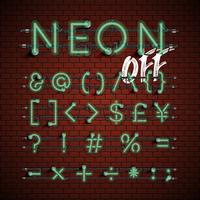 High detailed neon font set, vector illustration