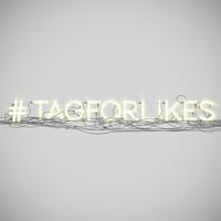 Realistic neon hashtag  word, vector illustration