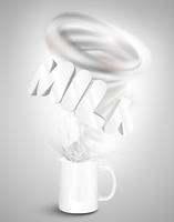 Milk yoghurt/drink in a cup, realistic vector illustration