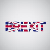 Brexit text with UK flag, vector