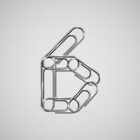 Linked paperclips forming a character, vector