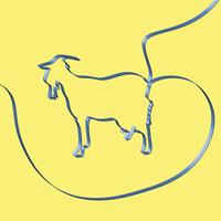 Realistic ribbon shapes an animal, vector illustration