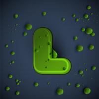 Green slime font, vector