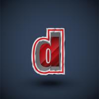 3D red steel font character, vector