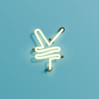 Realistic neon character from a fontset, vector