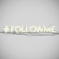 Realistic neon hashtag follow me vector