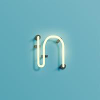 Realistic neon character from a fontset, vector