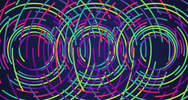 Colorful neon circles background, vector