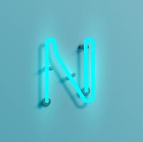 Realistic neon character from a typeset, vector